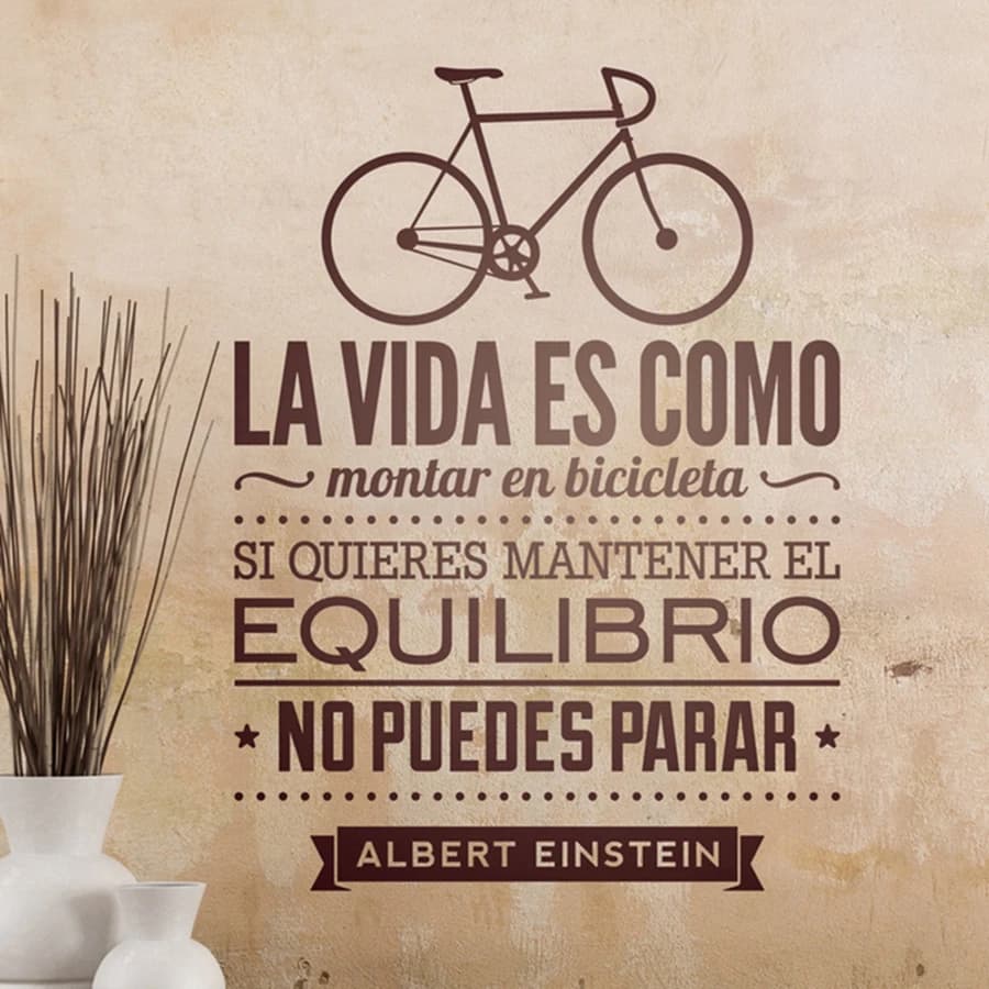 Vinilos decorativos de bicicletas Home Decoration - Life Is Like Riding A Bicycle Spanish Vinyl Wall Decal Stickers Espana