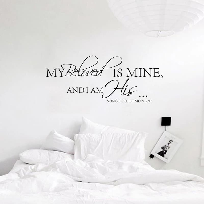 Master Bedroom Wall Decal My Beloved is Mine .. Wall Quote Bedroom Vinyl Wall Decals Wedding Love Romantic