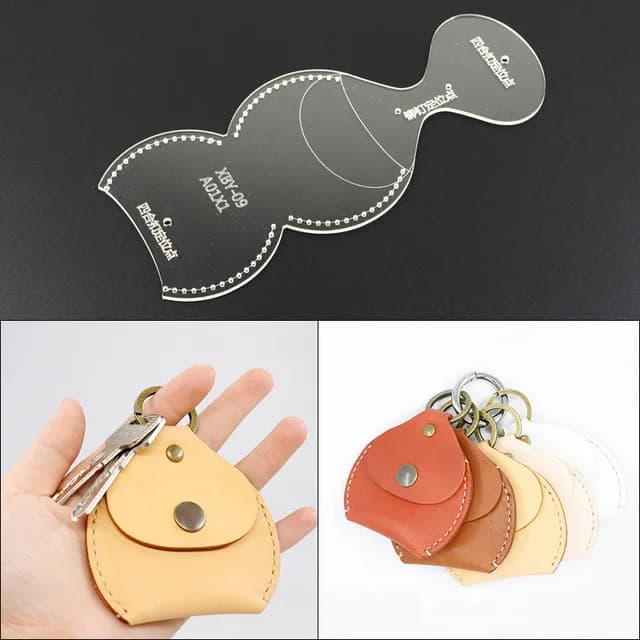 1 PCS DIY leather tools purses zero wallet patterns, moulds acrylic plates, durable leather models 8.5x8.3x0.4cm