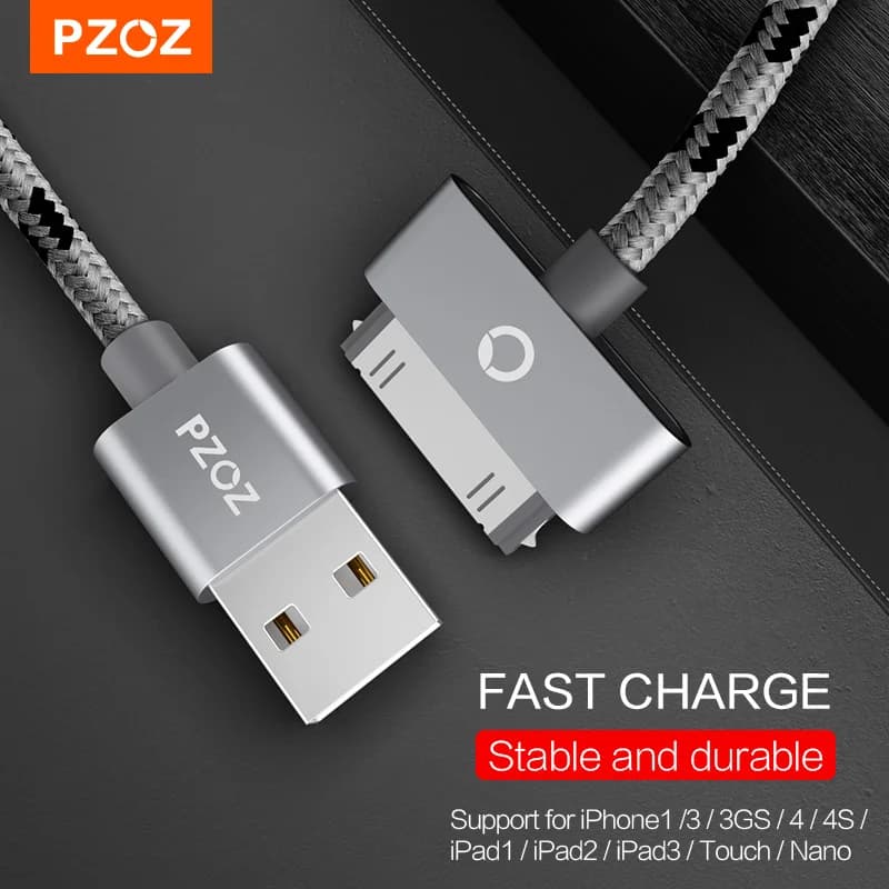 PZOZ USB Cable Charge Fast Charging for iphone 4 s 4s 3GS 3G iPad 1 2 3 iPod Nano itouch 30 Pin Charger adapter Data Sync cord