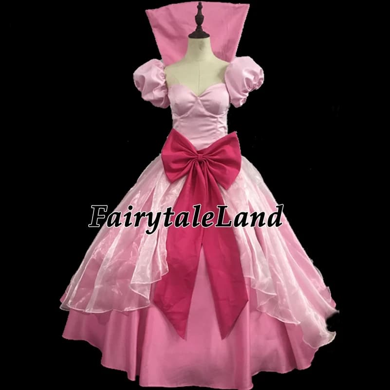 Princess and the Frog Charlotte La Bouff Costume | Halloween Cosplay Princess Tiana Lottie Pink Dress Outfit