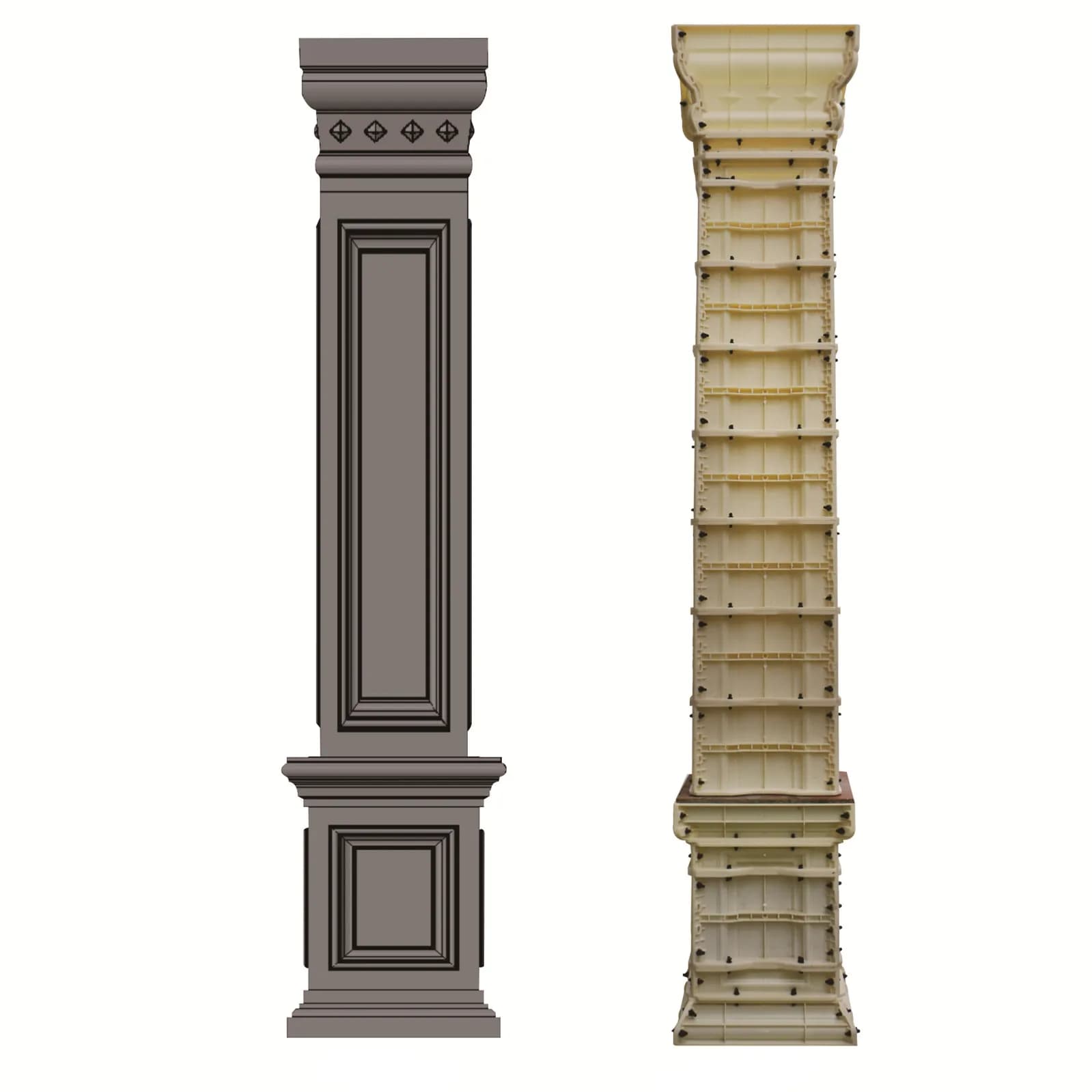 Square Roman Column Mold for Concrete Pillar - House & Garden Decoration Mould