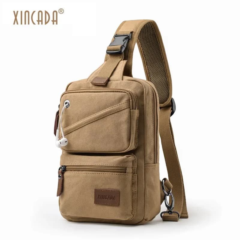 XINCADA Vintage Retro Crossbody Sling Bag Small Messenger Man Purse for Men