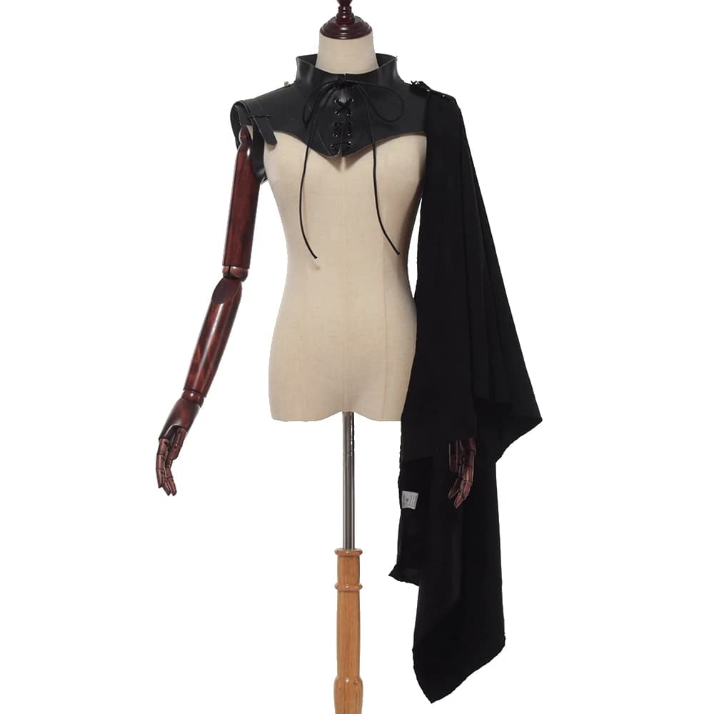 Unisex Vintage Medieval Hooded One Shoulder Cloak Cape for Cosplay