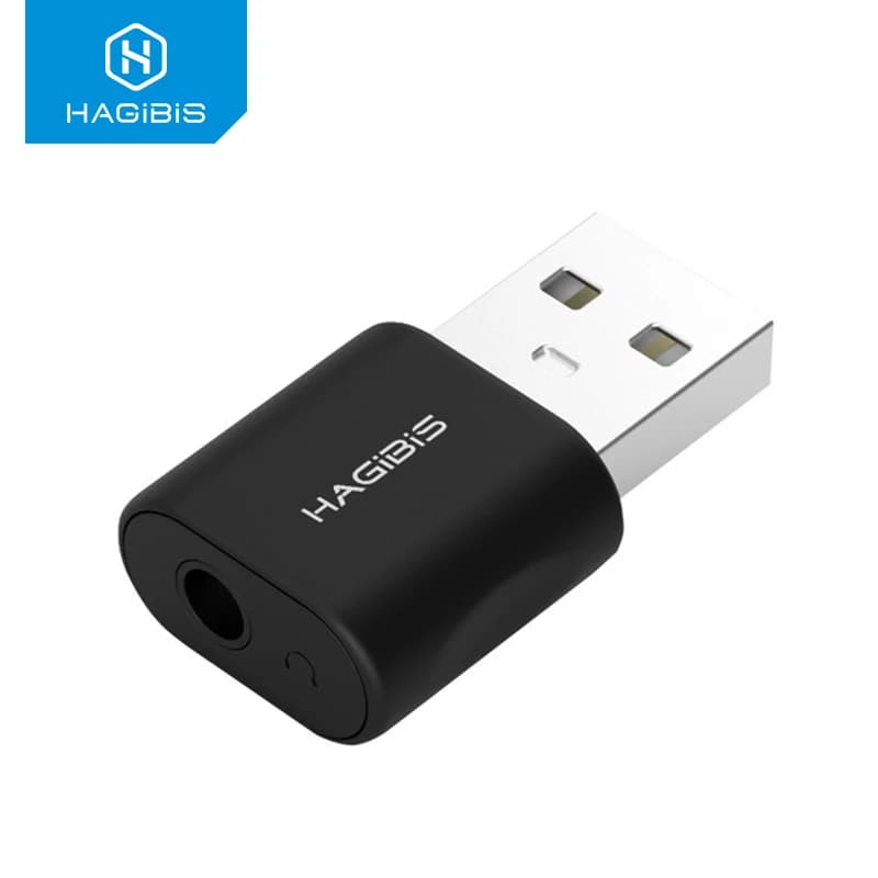 Hagibis USB External Sound Card Converter - USB to 3.5mm Jack Headphone Audio Adapter