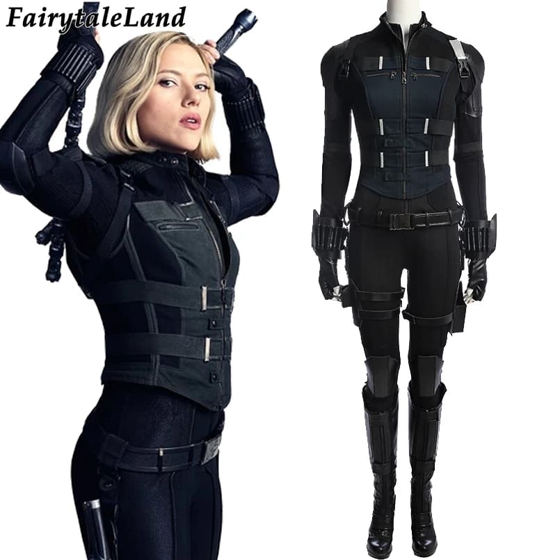 Black Widow Costume from Avengers Infinity War - Perfect for Carnival, Halloween, and Cosplay as Natasha Romanoff - Includes Jumpsuit for Looking Like Your Favorite Superhero