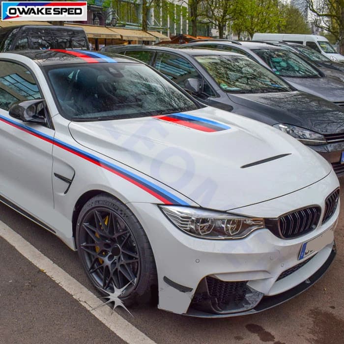 BMW M Sport Series Performance Graphics Car Decal Stripes - Hood, Roof, Door, Tail for 1/2/3/4/5/6/7 Series M3 M4 M5