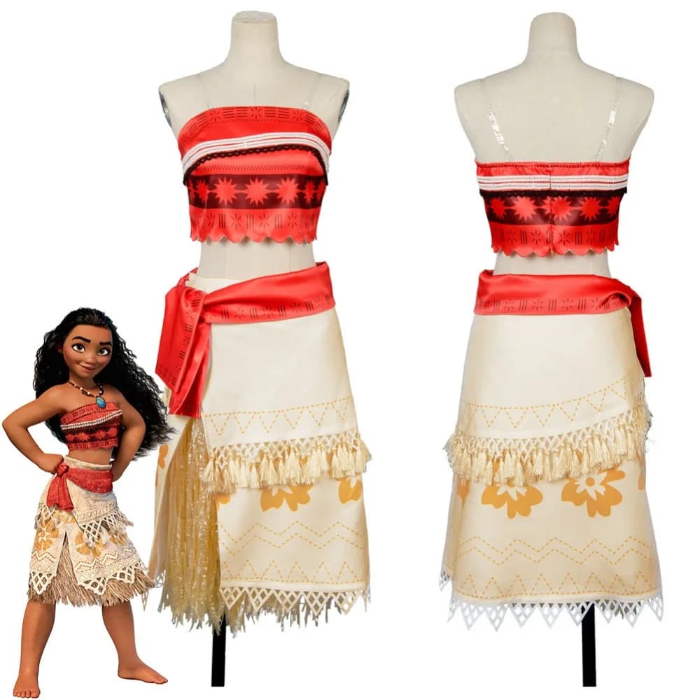 Moana Cosplay Costume Princess Costume Halloween Suit Movie Moana Costume Women Party Dress Skirt Custom Made