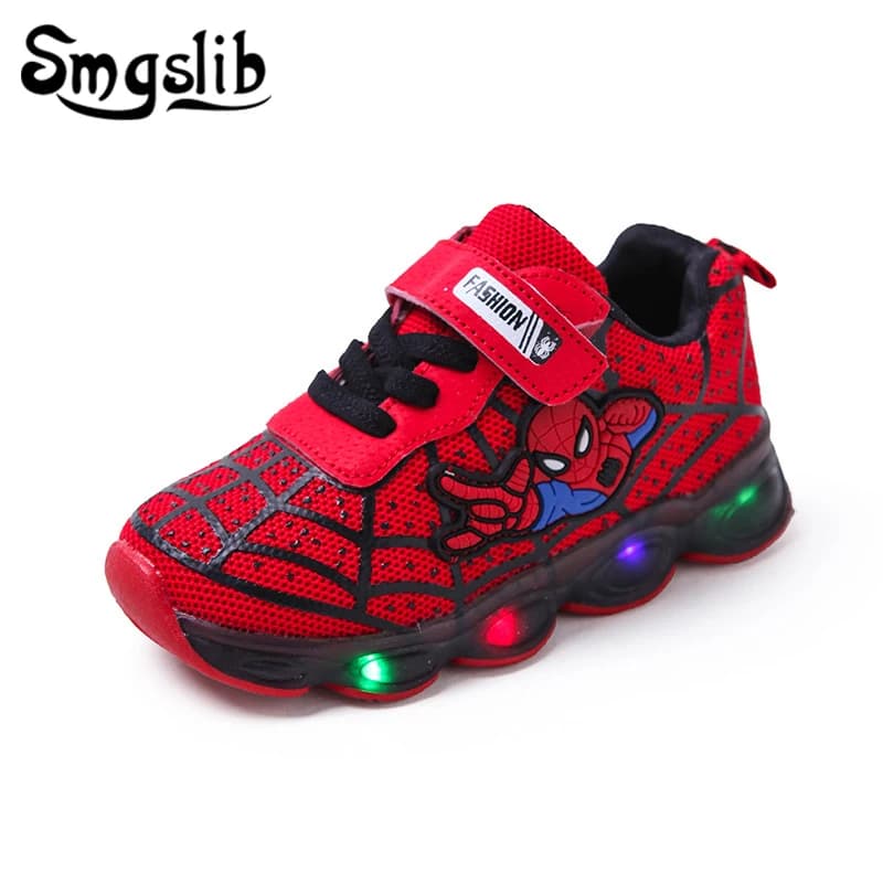 Spiderman Kids LED Sneaker Shoes for Boys and Girls with Lights - Children Toddler Baby Girl Shoes