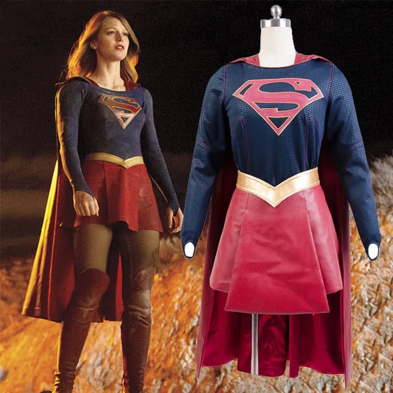 Women's Supergirl Costume Cloak Dress - Movie Halloween Carnival Cosplay - Custom Made