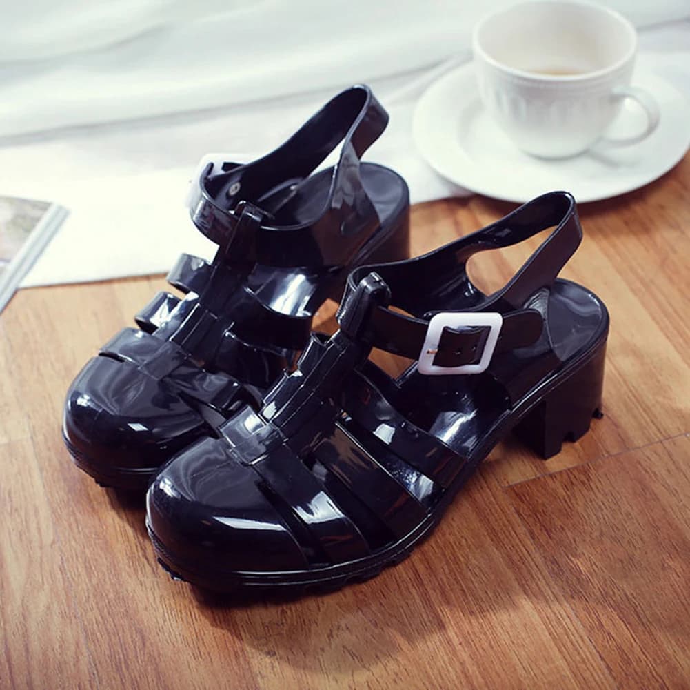 Transparent Platform High Heel Sandals: Bling Women's Jelly Shoes for Summer