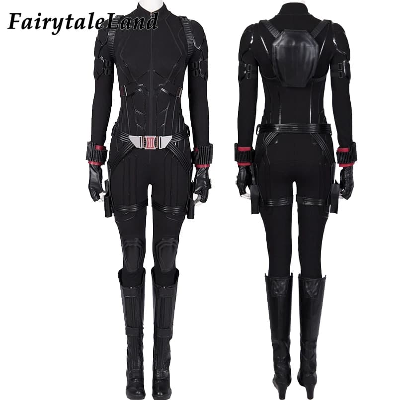 Avengers 4 Endgame Black Widow Cosplay Costume Female Natasha Romanoff Bodysuit Black Widow Jumpsuit Full Outfit With Boots