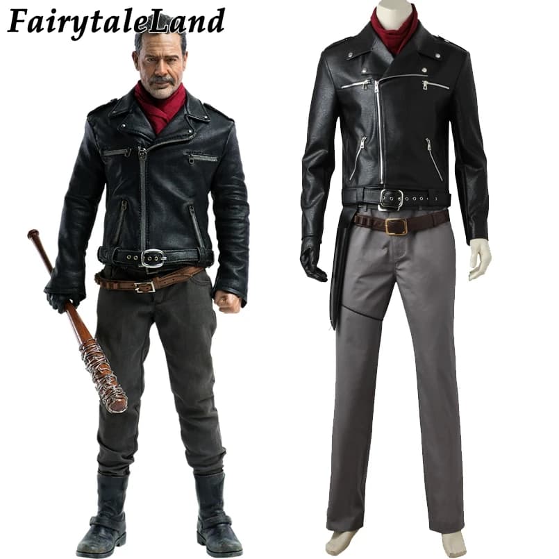 Negan Cosplay Costume from The Walking Dead Season 8 - Halloween and Carnival Leather Jacket