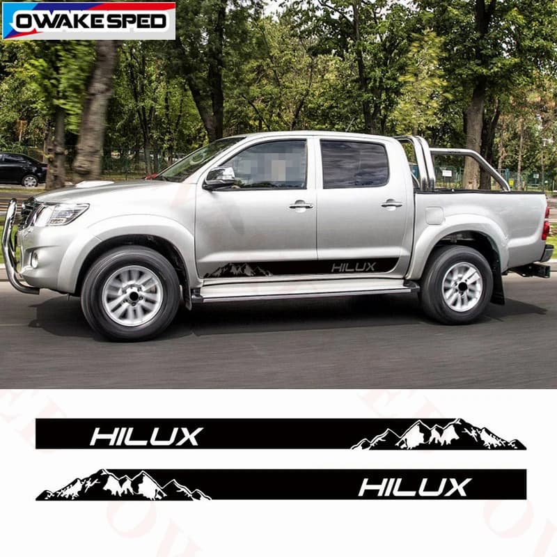 Toyota Hilux Vigo Revo Rocco Sport Stripes Car Sticker – Auto Door Side Skirt Decor Decals for Automobile Exterior Accessories