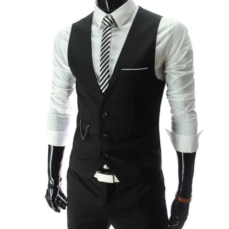 Men's Slim Fit Dress Vests - Formal Business Waistcoat, Gilet, and Sleeveless Jacket