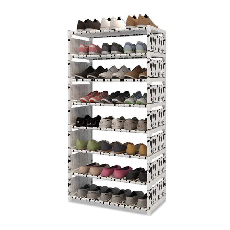 Eight-Layer Metal Non-Woven Shoe Rack: Space-Saving DIY Shoe Shelf Storage Organizer for Home Furniture