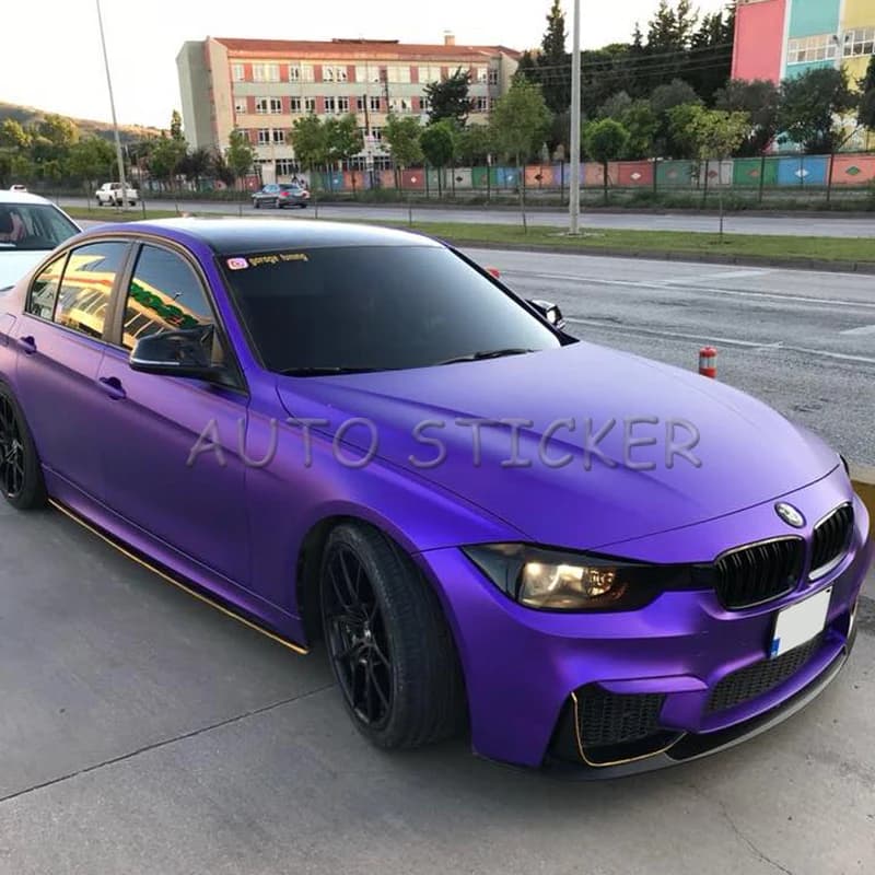 5/10/15/20*1.52M Premium Matte Purple Metallic Chrome Car Vinyl Film Metallic Purple Vinyl Air Free Bubble For Vehicle Wraps