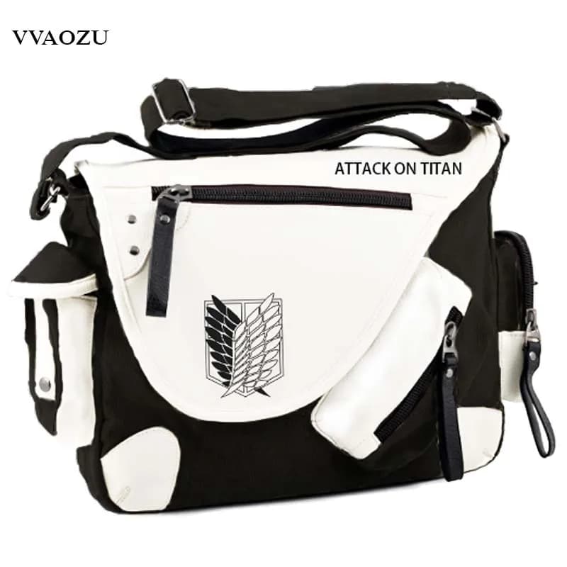 Attack on Titan Messenger Bags - Shingeki No Kyojin Aren Survey Corps Wings of Liberty Canvas Satchel Shoulder Bag (Japan Anime)