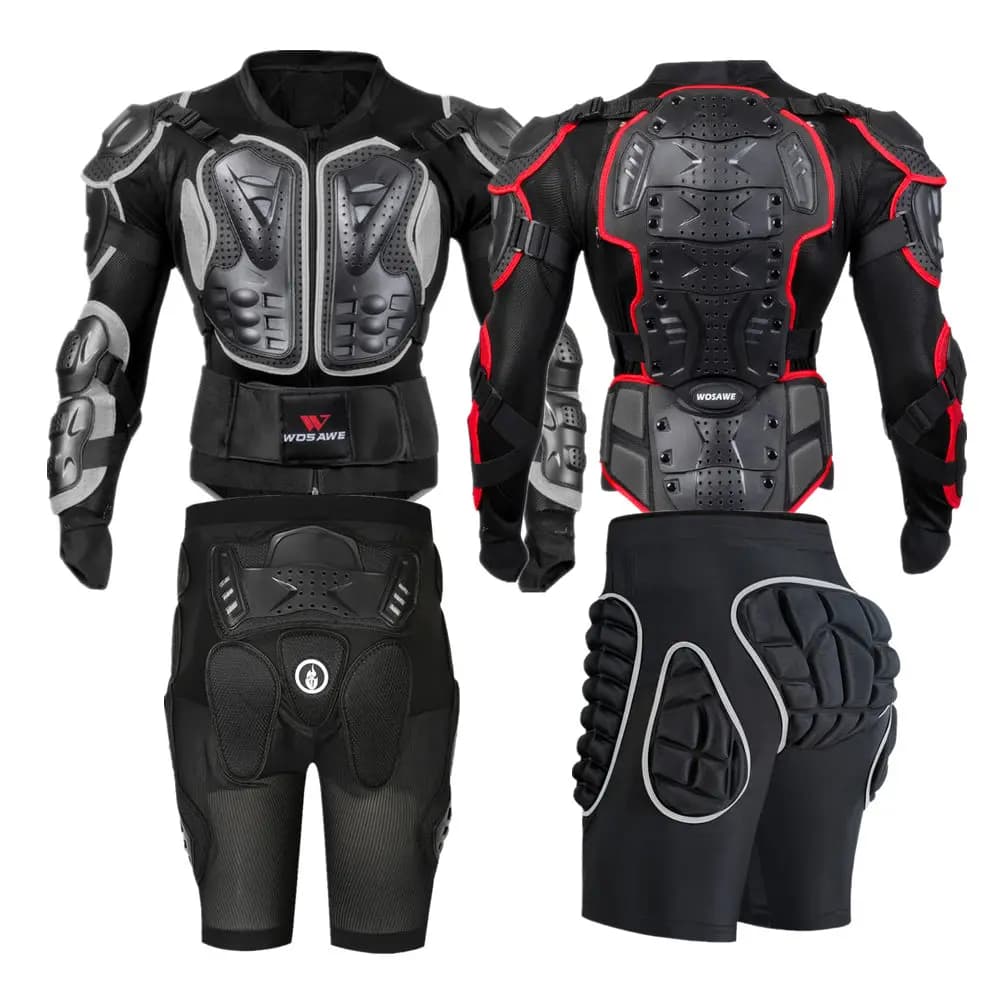 WOSAWE Sports Motorcycle Armor Protector Jacket Body Support Bandage Motocross Guard Brace Protective Gears Chest Ski Protection