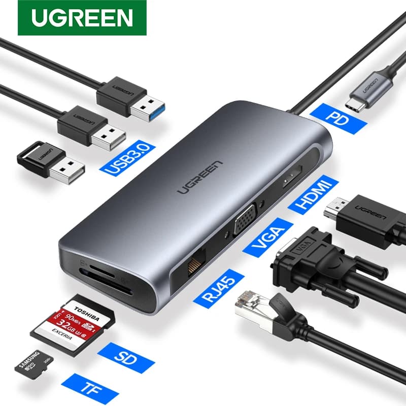 Ugreen USB-C Hub with Multi USB 3.0 HDMI Adapter Dock for MacBook Pro Accessories