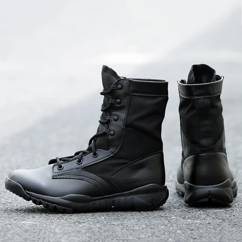 Men's and Women's Outdoor Black Tactical Hiking Boots, Lightweight Military Combat Tracking Boots