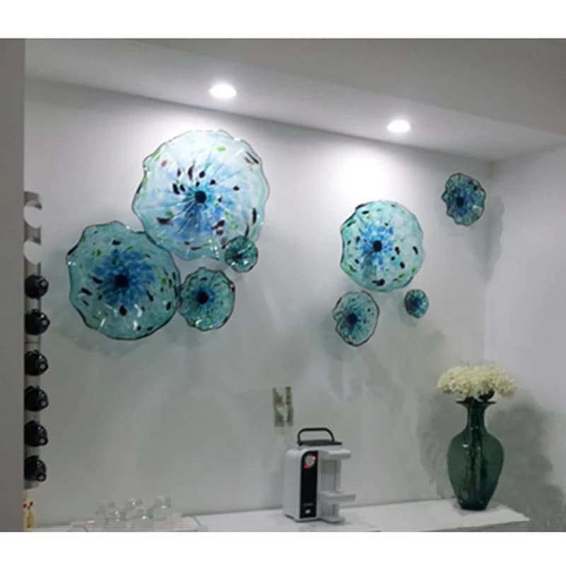 Murano Hand Blown Glass Wall Art Plate - Interior Design Wall Sconce Decoration for Living Room