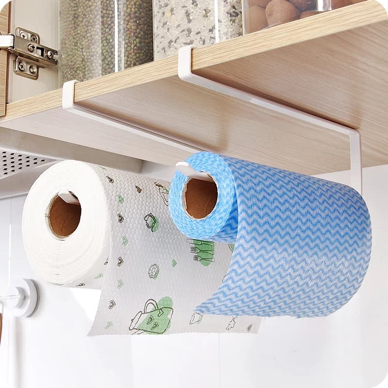 Kitchen Roll Paper Towel Holder - Toilet Paper and Tissue Storage Rack Cabinet Hanging Shelf for Kitchen Organization