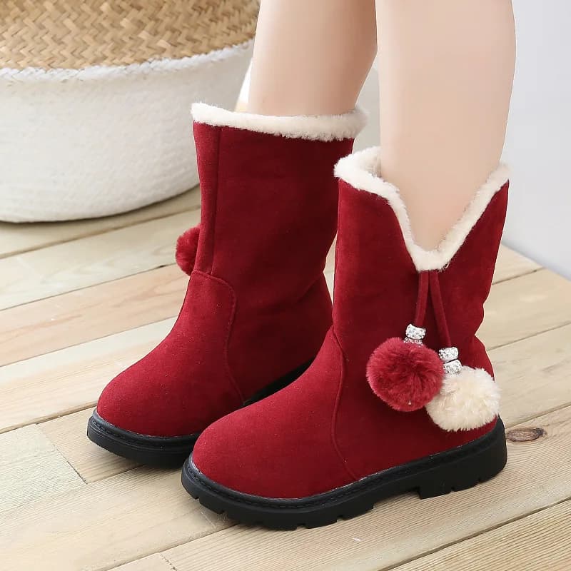 Winter Girls Boots - Warm Cotton Princess Long Children's Shoes - Sizes 3-12 Years - Cozy Kids Footwear