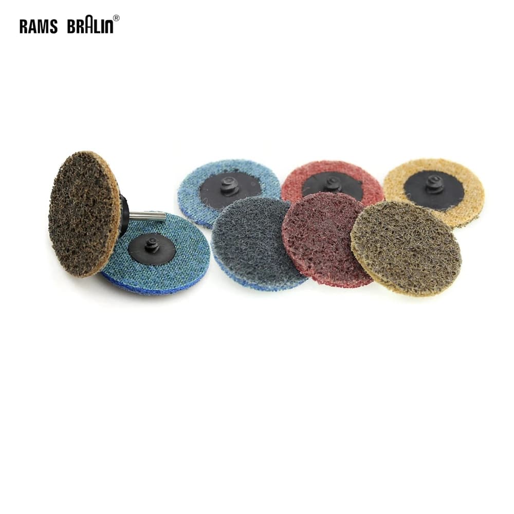 30-Piece Set of 2/3 Scotch Brite Roloc Sanding Discs for Coarse to Fine Nylon Scouring and Polishing, Includes 1 Holder Nozzle for Drill Grinders