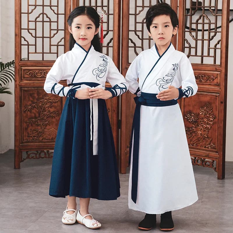 Chinese Traditional Tang Dynasty Hanfu Girl Party Dress Kids Uniforms Children Performance Stage Clothing Set Boy Dance Costumes - SEO Optimized