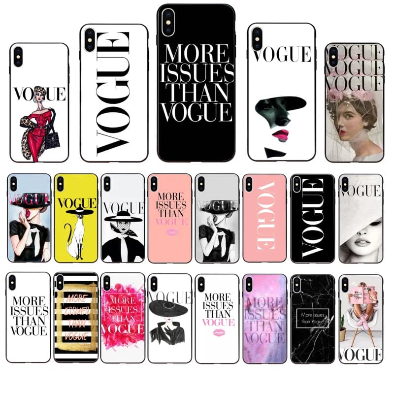 Brand New Vogue-Inspired Phone Case for iPhone 11, 12 Pro, XS Max, XR, 8, 7, 6, 6S Plus, X, 5, 5S, SE, 5C - Trendy and Stylish Design