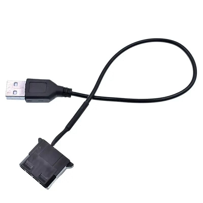 USB to 4 Pin Molex Fan Power Cable, 12V 4Pin Female to 5V USB Male Adapter, Computer Case Connector HY1582 - 1 Piece