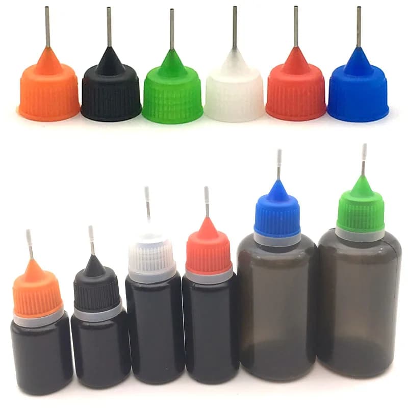 50-Pack Vape E Juice Plastic Dropper Bottles with Metal Tips - 3ML, 5ML, 10ML, 15ML, 20ML, 30ML, 50ML, 60ML, 100ML, 120ML Needle Bottle