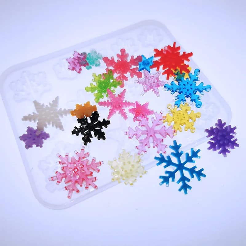 Transparent Silicone Mould for Dried Flower Resin Crafts - DIY Square Snowflake Mold | Epoxy Resin Molds for Jewelry and Decorations