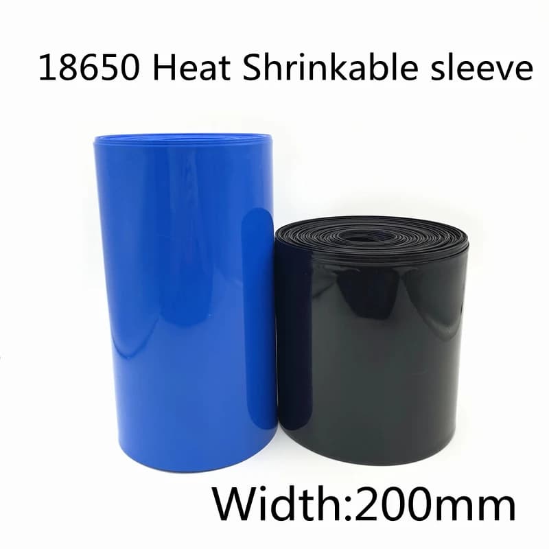 PVC Heat Shrink Tube 200mm Width Blue Black Green Shrinkable Cable Sleeve Sheath Pack Cover for 18650 Lithium Battery Film Wrap