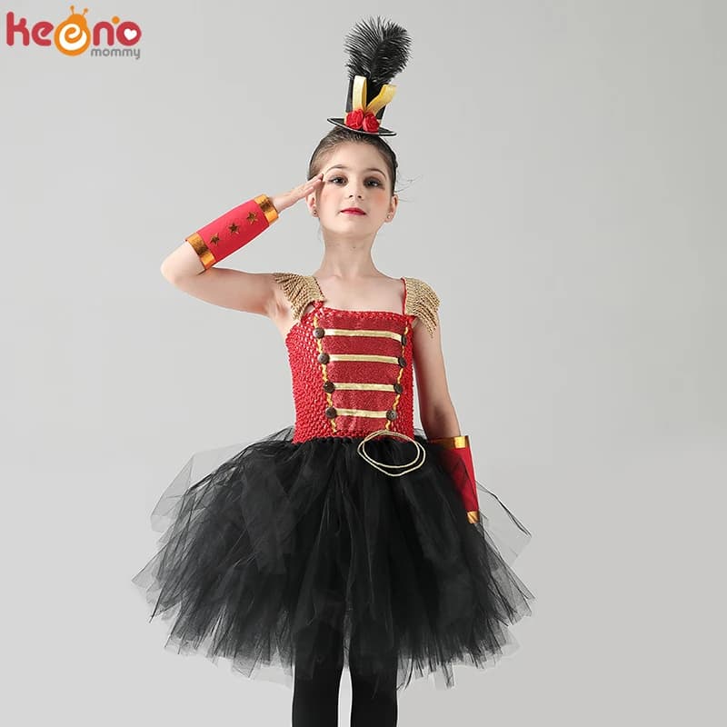 Girls Tutu Costume - Nutcracker Inspired Sparkly Kids Toy Soldier Dress for Girl Birthday Party, Halloween, and Christmas Clothing