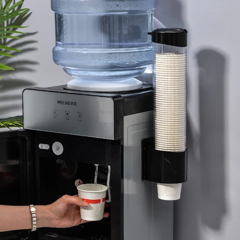 Wall Mounted Automatic Cup Storage Rack for Water Dispenser - Disposable Paper Cups Dispenser Plastic Cup Holder and Container