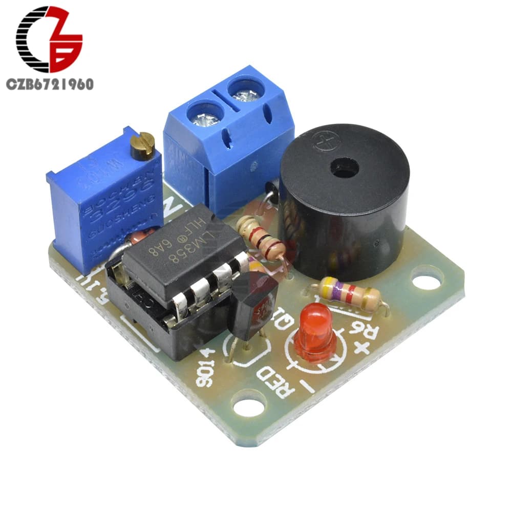 12V Battery Protection Board with Low Voltage, Undervoltage, Overcharge, and Discharge Sound Alarm Buzzer Detector