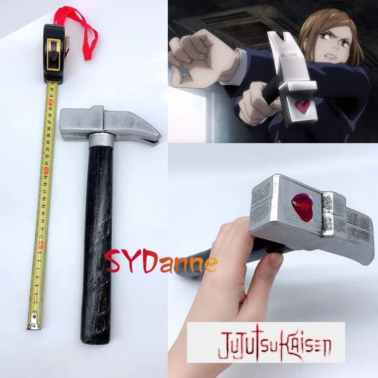 Jujutsu Kaisen Nobara Kugisaki Cosplay Weapon Hammer with Nail Prop – Handmade Costume Accessories