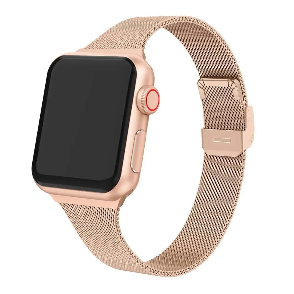 Stainless Steel Strap Bracelet for Apple Watch 44mm, 40mm, 42mm, and 38mm - Compatible with Apple Watch Series 6, 5, 4, 3, and SE