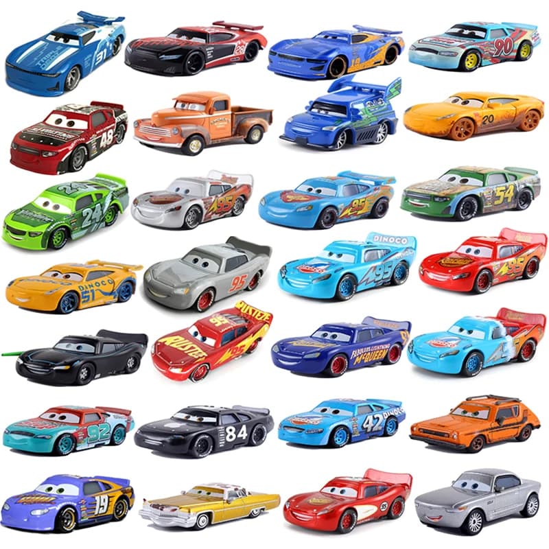 Disney Pixar Cars 3 Lightning McQueen Racing Family, Jackson Storm, Ramirez 1:55 Die-Cast Metal Alloy Children's Toy Car