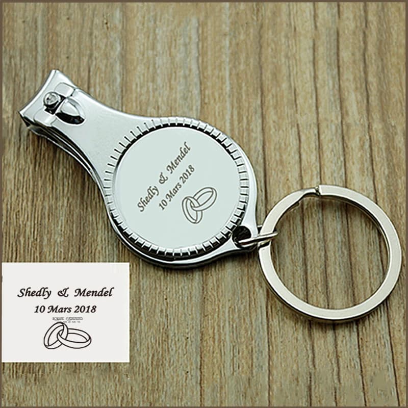 100 Personalized Wedding Favors for Guests - Multifunctional Wine Opener, Keychain, and Nail Clippers