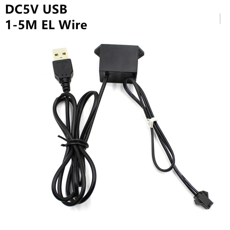 USB Power Supply Adapter Driver Controller Inverter for 1-5M El Wire Electroluminescent Light, DC to AC 5V