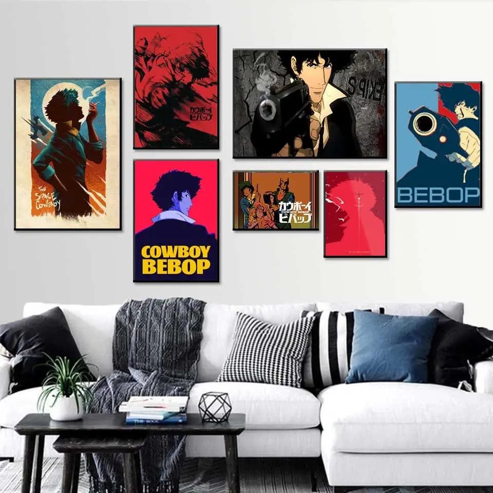 Cowboy Bebop Spike Art Silk Posters and Prints Wall Art Japanese Anime Art Poster Canvas Painting Home Decor