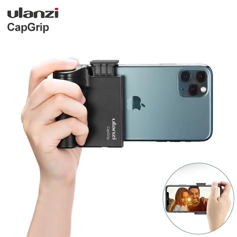 Ulanzi CapGrip - Wireless Bluetooth Smartphone Selfie Booster Handle Grip, Phone Stabilizer Stand Holder with Shutter Release and 1/4 Screw