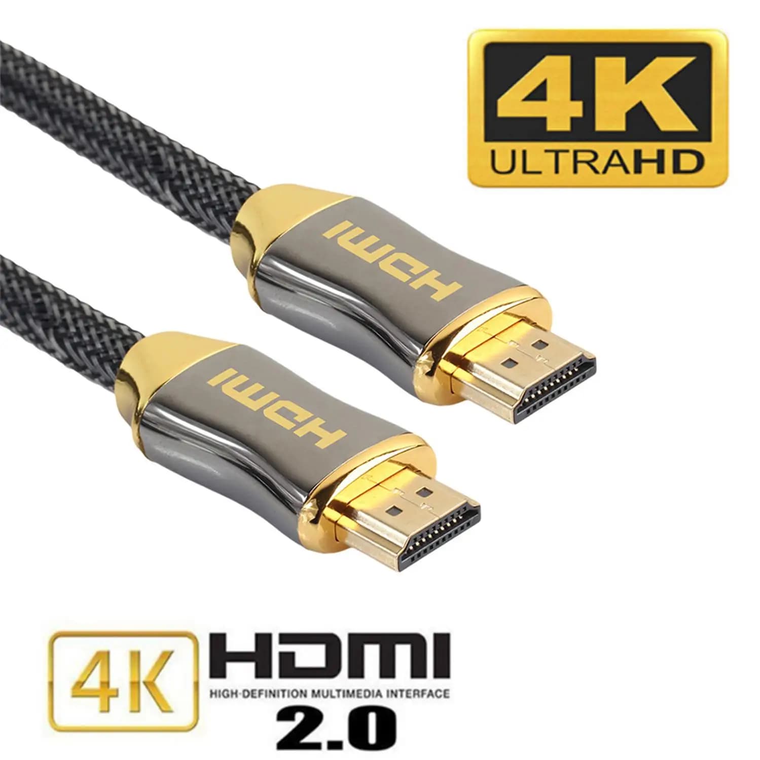 High Speed 2.0 HDMI Cable 4K 60Hz UHD FHD 3D Xbox PS3 PS4 TV, 1M 2M 3M 5M 10M 15M Gold Plated Connection Cord