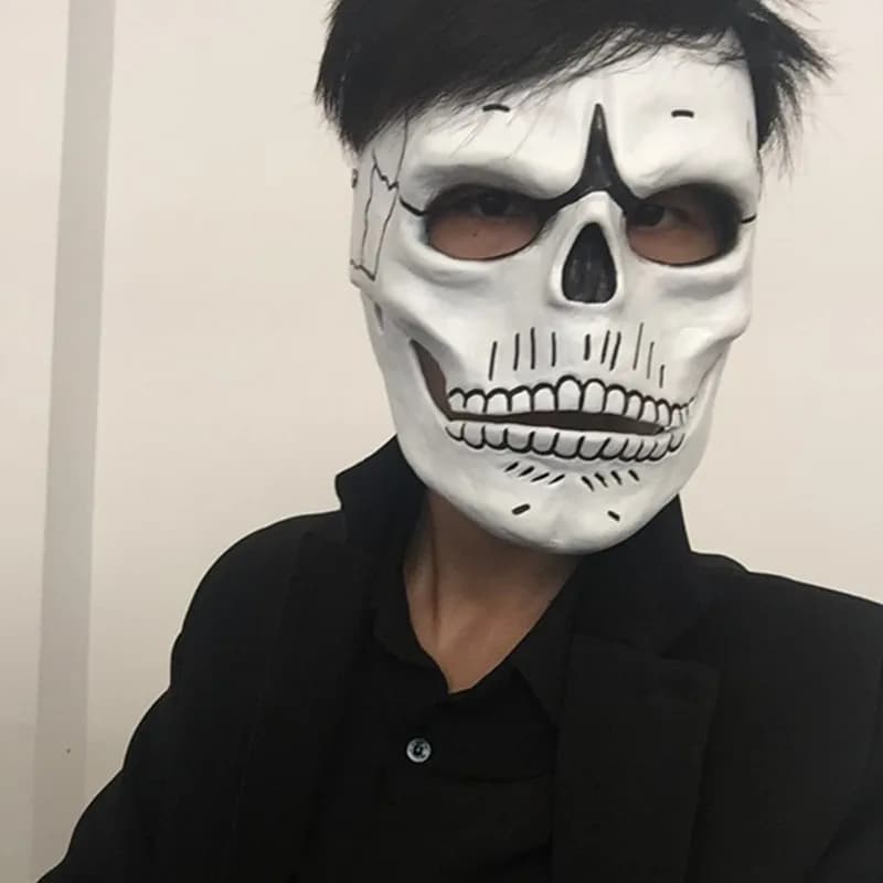 007 James Bond Spectre Mask - Scary Halloween Skull Skeleton Ghost Cosplay Costumes Props Masquerade Resin Party Masks