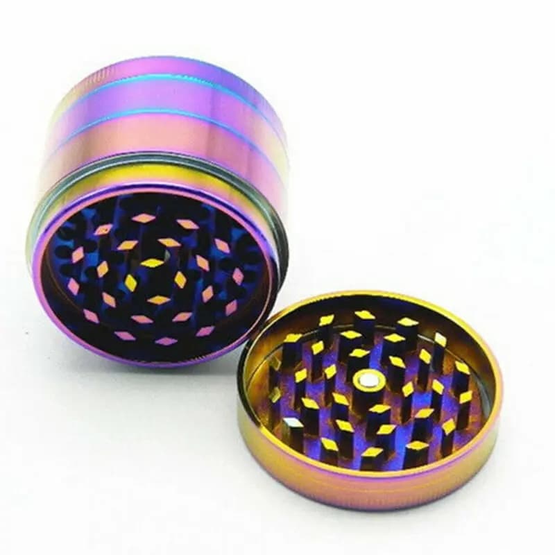 Rainbow Metal 40mm 50mm Colourful 4-Piece Zinc Alloy Tobacco Grinder Spice Grinder Herb Grinder