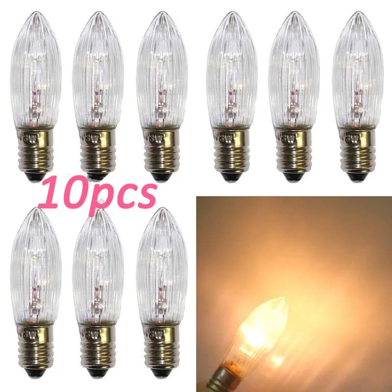 10pcs E10 LED Replacement Lamp Bulb for Light Chains - 10 V-55 V AC - Bathroom Kitchen Home Decor