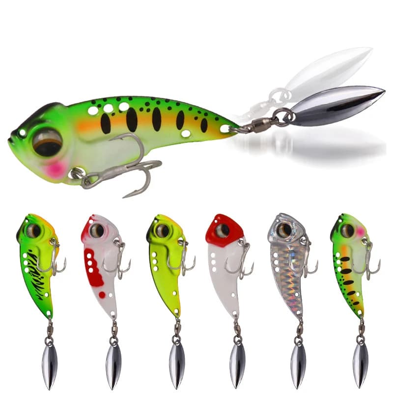 8.5/12.5/7g Metal Vib Blade Lure with 3D Eyes - Sinking Vibration Baits for Bass Pike Perch Fishing 4.5/5.5/6cm Artificial Vibe